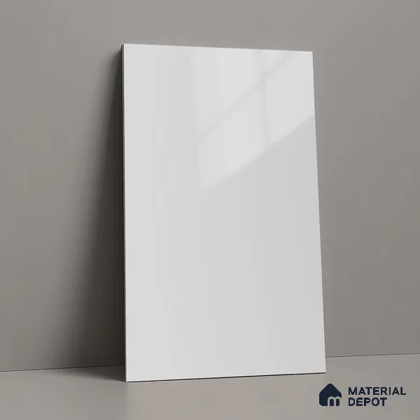 LM 01519 Nickel High Gloss White 8 ft x 4 ft High Gloss Finish Decorative Laminate - 1 mm  | Suitable for Living Room, Kitchen, Office