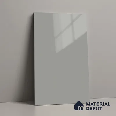 LM 01521 Light Grey 8 ft x 4 ft High Gloss Finish Decorative Laminate - 1 mm  | Suitable for Living Room, Kitchen, Office