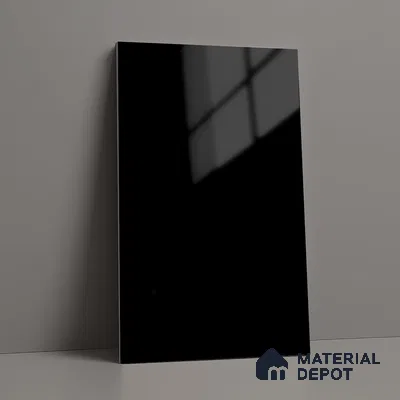 LM 01524 Jet Black 8 ft x 4 ft High Gloss Finish Decorative Laminate - 1 mm  | Suitable for Living Room, Kitchen, Office
