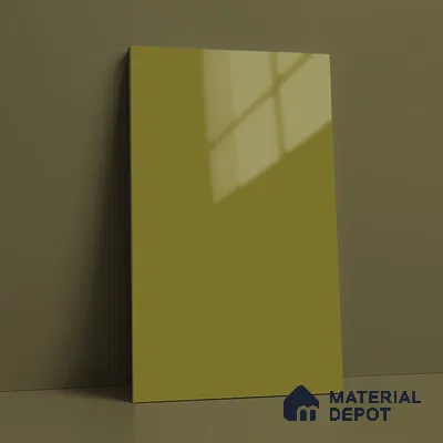 LM 01530 Olive 8 ft x 4 ft High Gloss Finish Decorative Laminate - 1 mm  | Suitable for Living Room, Kitchen, Office