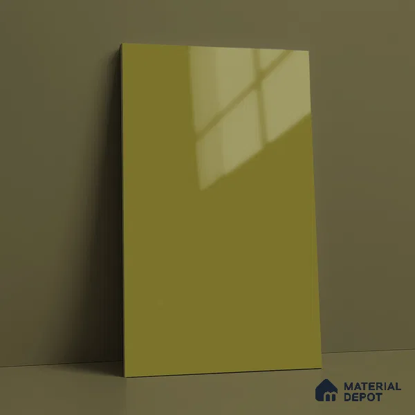 LM 01530 Olive 8 ft x 4 ft High Gloss Finish Decorative Laminate - 1 mm  | Suitable for Living Room, Kitchen, Office