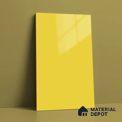 LM 01531 Lime Yellow 8 ft x 4 ft High Gloss Finish Decorative Laminate - 1 mm  | Suitable for Living Room, Kitchen, Office