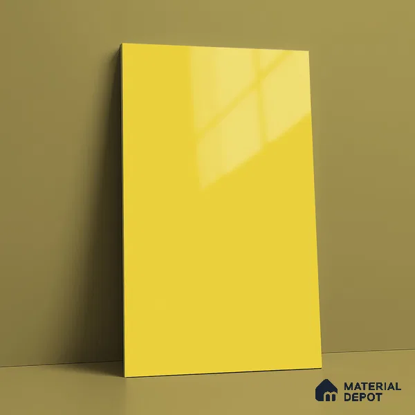 LM 01531 Lime Yellow 8 ft x 4 ft High Gloss Finish Decorative Laminate - 1 mm | Suitable for Living Room, Kitchen, Office