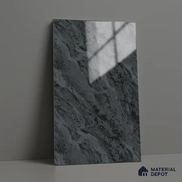 Grey Marble Look LM 18817 8 ft x 4 ft Texture Finish Decorative Laminate - 1 mm | Suitable for TV Unit, Wardrobe, Kitchen Cabinets