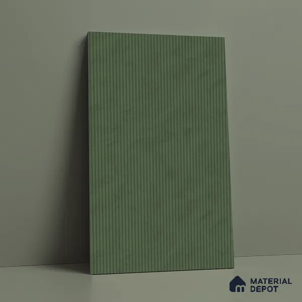 Minty Green Fluted Solid Color Look LM 19182 Minty 8 ft x 4 ft Texture Finish Decorative Laminate - 1 mm | Suitable for TV Unit, Wardrobe, Kitchen Cabinets
