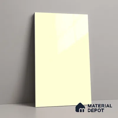 Metallic Look LM 19193 Metallic White 8 ft x 4 ft Glossy Finish Decorative Laminate - 1 mm | Suitable for TV Unit, Wardrobe, Kitchen Cabinets