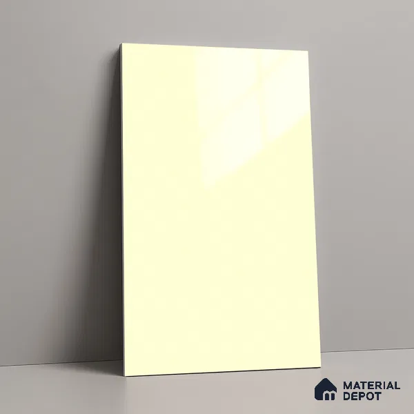 Metallic Look LM 19193 Metallic White 8 ft x 4 ft Glossy Finish Decorative Laminate - 1 mm | Suitable for TV Unit, Wardrobe, Kitchen Cabinets