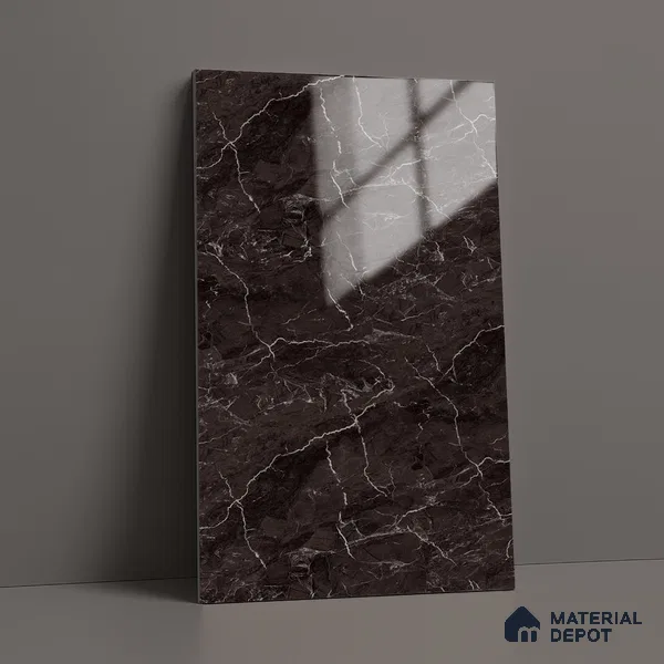 Marble Look LM 19202 Rosso Levanto Marble 8 ft x 4 ft Glossy Finish Decorative Laminate - 1 mm | Suitable for TV Unit, Wardrobe, Kitchen Cabinets