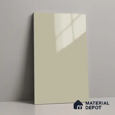 Solid Colors Look LM 19204 Flora White 8 ft x 4 ft Glossy Finish Decorative Laminate - 1 mm | Suitable for Living Room, Kitchen, Office