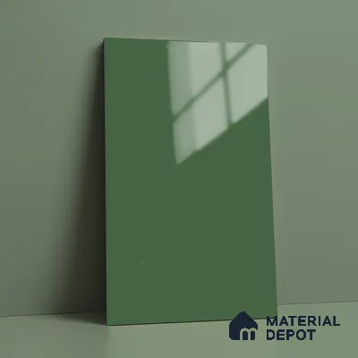 Solid Colors Look LM 19206 Moss Green 8 ft x 4 ft Glossy Finish Decorative Laminate - 1 mm | Suitable for Living Room, Kitchen, Office