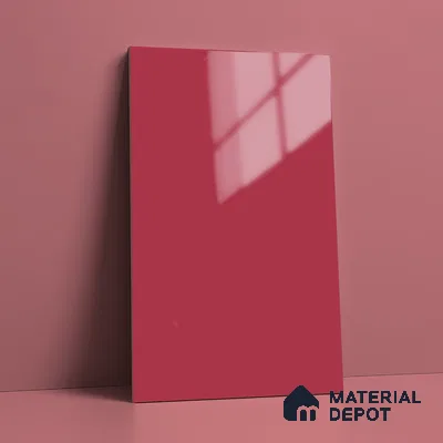 Solid Colors Look LM 19207 Raspberry 8 ft x 4 ft Glossy Finish Decorative Laminate - 1 mm | Suitable for Living Room, Kitchen, Office