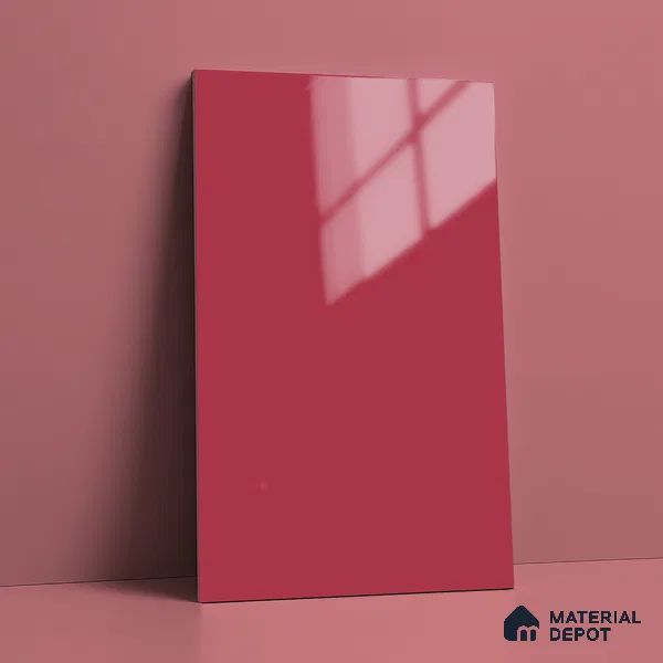 Solid Colors Look LM 19207 Raspberry 8 ft x 4 ft Glossy Finish Decorative Laminate - 1 mm | Suitable for Living Room, Kitchen, Office