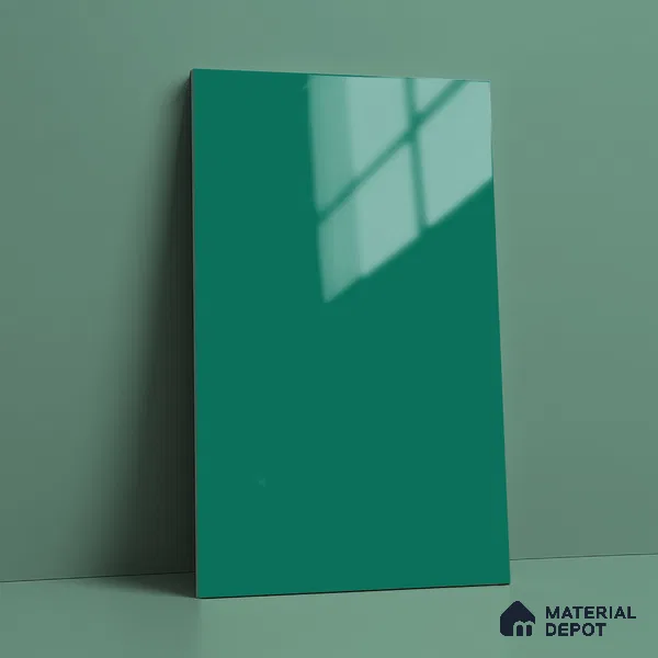 Solid Colors Look LM 19211 Turquoise 8 ft x 4 ft Glossy Finish Decorative Laminate - 1 mm | Suitable for Living Room, Kitchen, Office