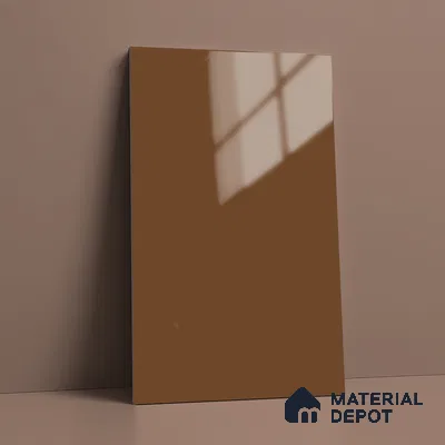 Solid Colors Look LM 19215 Chestnut 8 ft x 4 ft Glossy Finish Decorative Laminate - 1 mm | Suitable for Living Room, Kitchen, Office