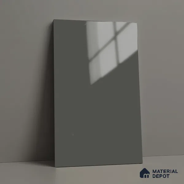 Solid Colors Look LM 19216 Stone Grey 8 ft x 4 ft Glossy Finish Decorative Laminate - 1 mm | Suitable for Living Room, Kitchen, Office