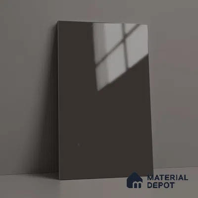Solid Colors Look LM 19217 Dark Grey 8 ft x 4 ft Glossy Finish Decorative Laminate - 1 mm | Suitable for Living Room, Kitchen, Office
