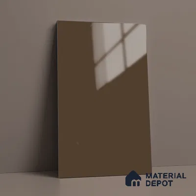 Solid Colors Look LM 19218 Brown Haze 8 ft x 4 ft Glossy Finish Decorative Laminate - 1 mm | Suitable for Living Room, Kitchen, Office