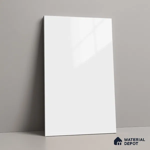 Solid Colors Look LM 19246 Super White 8 ft x 4 ft Glossy Finish Decorative Laminate - 1 mm | Suitable for Living Room, Kitchen, Office