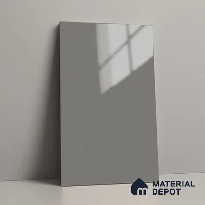 Solid Colors Look LM 19248 Light Grey 8 ft x 4 ft Glossy Finish Decorative Laminate - 1 mm | Suitable for Living Room, Kitchen, Office
