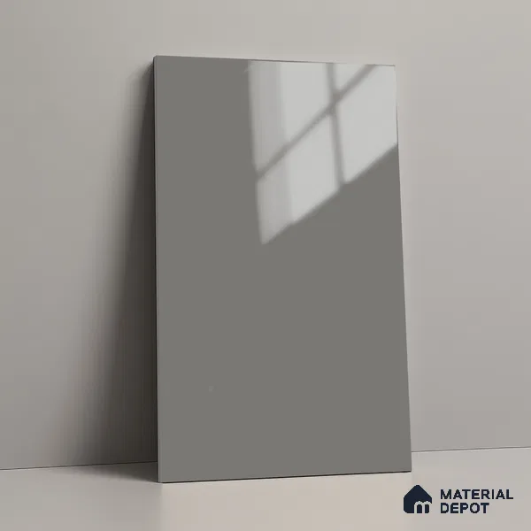 Solid Colors Look LM 19248 Light Grey 8 ft x 4 ft Glossy Finish Decorative Laminate - 1 mm | Suitable for Living Room, Kitchen, Office