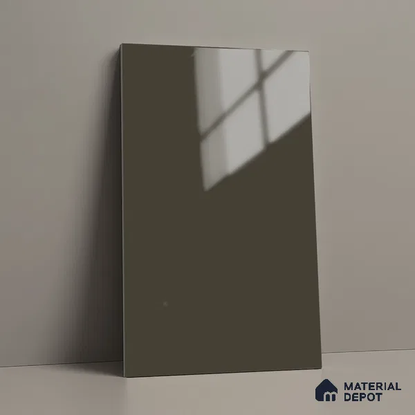 Solid Colors Look LM 19249 Slate Grey 8 ft x 4 ft Glossy Finish Decorative Laminate - 1 mm | Suitable for Living Room, Kitchen, Office