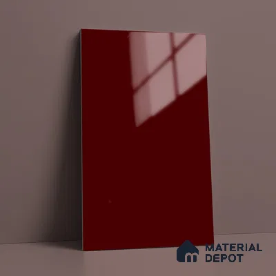 Solid Colors Look LM 19253 Burgundy 8 ft x 4 ft Glossy Finish Decorative Laminate - 1 mm | Suitable for Living Room, Kitchen, Office