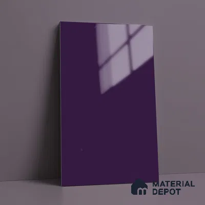 Solid Colors Look LM 19260 Royal Purple 8 ft x 4 ft Glossy Finish Decorative Laminate - 1 mm | Suitable for Living Room, Kitchen, Office