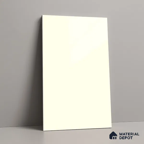 Solid Colors Look LM 19268 Off White 8 ft x 4 ft Glossy Finish Decorative Laminate - 1 mm | Suitable for Living Room, Kitchen, Office