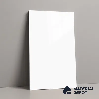 Solid Colors Look LM 19269 Super White 8 ft x 4 ft Glossy Finish Decorative Laminate - 1 mm | Suitable for Living Room, Kitchen, Office