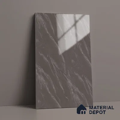 Stone Look LM 19278 Grey Carrara 8 ft x 4 ft Glossy Finish Decorative Laminate - 1 mm | Suitable for TV Unit, Wardrobe, Kitchen Cabinets