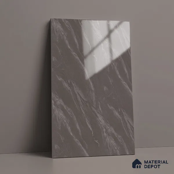 Stone Look LM 19278 Grey Carrara 8 ft x 4 ft Glossy Finish Decorative Laminate - 1 mm | Suitable for TV Unit, Wardrobe, Kitchen Cabinets