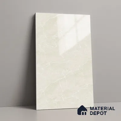 Marble Look LM 19285 White Pearl Marble 8 ft x 4 ft Glossy Finish Decorative Laminate - 1 mm | Suitable for TV Unit, Wardrobe, Kitchen Cabinets