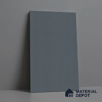 Metallic Grey Fluted Solid Color Look LM 19291 Metallic 8 ft x 4 ft Texture Finish Decorative Laminate - 1 mm | Suitable for TV Unit, Wardrobe, Kitchen Cabinets
