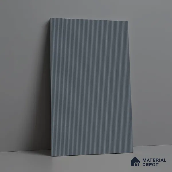 Metallic Grey Fluted Solid Color Look LM 19291 Metallic 8 ft x 4 ft Texture Finish Decorative Laminate - 1 mm | Suitable for TV Unit, Wardrobe, Kitchen Cabinets