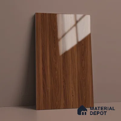 Wooden Look LM 19354 Polished Walnut 8 ft x 4 ft Glossy Finish Decorative Laminate - 1 mm | Suitable for TV Unit, Wardrobe, Kitchen Cabinets