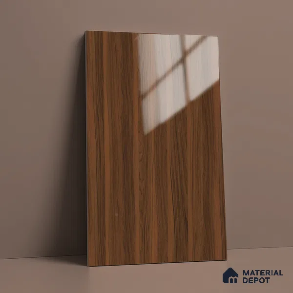 Wooden Look LM 19356 Wattle Juglans 8 ft x 4 ft Glossy Finish Decorative Laminate - 1 mm | Suitable for TV Unit, Wardrobe, Kitchen Cabinets