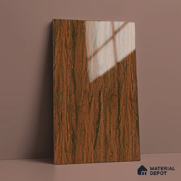 Wooden Look LM 19365 Tropical Wood 8 ft x 4 ft Glossy Finish Decorative Laminate - 1 mm | Suitable for TV Unit, Wardrobe, Kitchen Cabinets