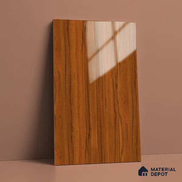 Wooden Look LM 19366 Apple Wood Usa 8 ft x 4 ft Glossy Finish Decorative Laminate - 1 mm | Suitable for TV Unit, Wardrobe, Kitchen Cabinets