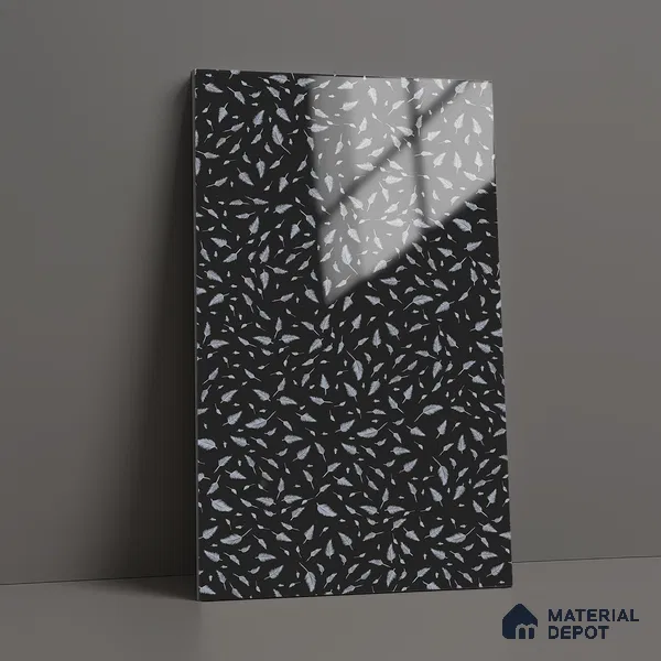 Patterned Look LM 19390 Grey Feather 8 ft x 4 ft Glossy Finish Decorative Laminate - 1 mm | Suitable for Bedroom, TV Unit, Wardrobe