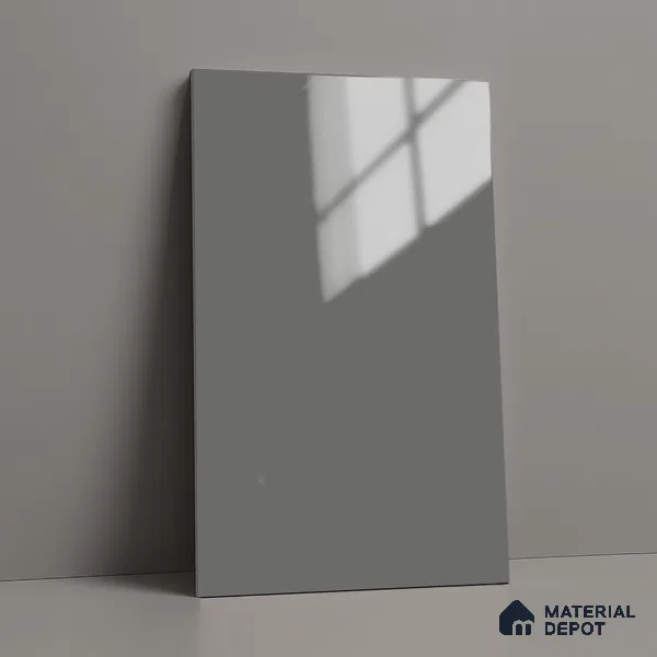 LM 19424 C Slate Grey Solid Color Glossy Finish 8 ft x 4 ft Decorative Laminate - 1 mm | Suitable for Living Room, Kitchen, Office