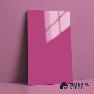 LM 19443 Vivid Pink Solid Color Glossy Finish 8 ft x 4 ft Decorative Laminate - 1 mm | Suitable for Living Room, Kitchen, Office