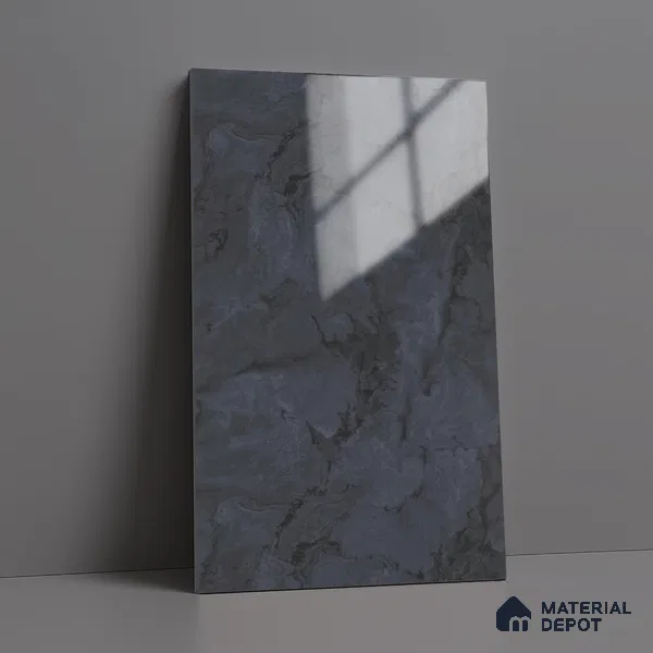 LM 19448 B Regal Black Marble High Gloss Finish 8 ft x 4 ft Decorative Laminate - 1 mm | Suitable for TV Unit, Wardrobe, Kitchen Cabinets