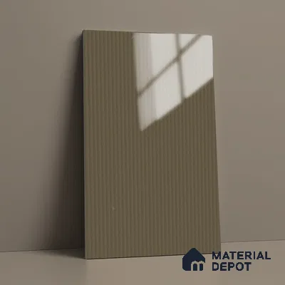 Taupe Beige Fluted Solid Color LM 19467 B Beige Glossy Finish 8 ft x 4 ft Glossy Finish Decorative Laminate - 1 mm | Suitable for TV Unit,Wardrobe, Kitchen Cabinets
