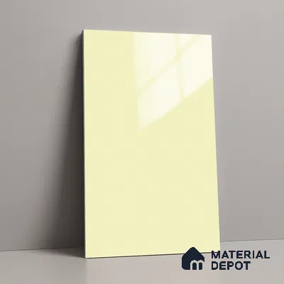 LM 19470 Warm White Metallic High Gloss Finish 8 ft x 4 ft Decorative Laminate - 1 mm | Suitable for TV Unit, Wardrobe, Kitchen Cabinets