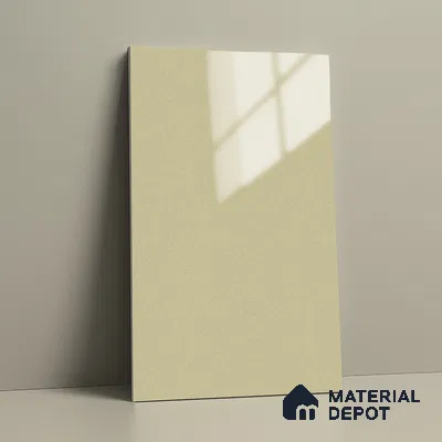 LM 19471 Cream Metallic High Gloss Finish 8 ft x 4 ft Decorative Laminate - 1 mm | Suitable for TV Unit, Wardrobe, Kitchen Cabinets