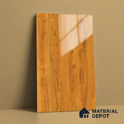 Wooden Look LM 19480 C Exotic Walnut Wood High Gloss Finish 8 ft x 4 ft Decorative Laminate - 1 mm | Suitable for TV Unit, Wardrobe, Kitchen Cabinets