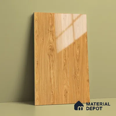 Wooden Look LM 19488 D Metallic Teak Wood High Gloss Finish 8 ft x 4 ft Decorative Laminate - 1 mm | Suitable for TV Unit, Wardrobe, Kitchen Cabinets