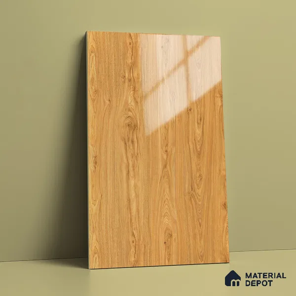 Wooden Look LM 19488 D Metallic Teak Wood High Gloss Finish 8 ft x 4 ft Decorative Laminate - 1 mm | Suitable for TV Unit, Wardrobe, Kitchen Cabinets