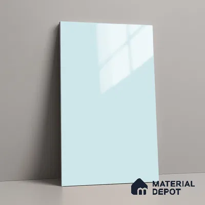 LM 21056 C Pale Aqua Solid Color Glossy Finish 8 ft x 4 ft Decorative Laminate - 1 mm | Suitable for Living Room, Kitchen, Office