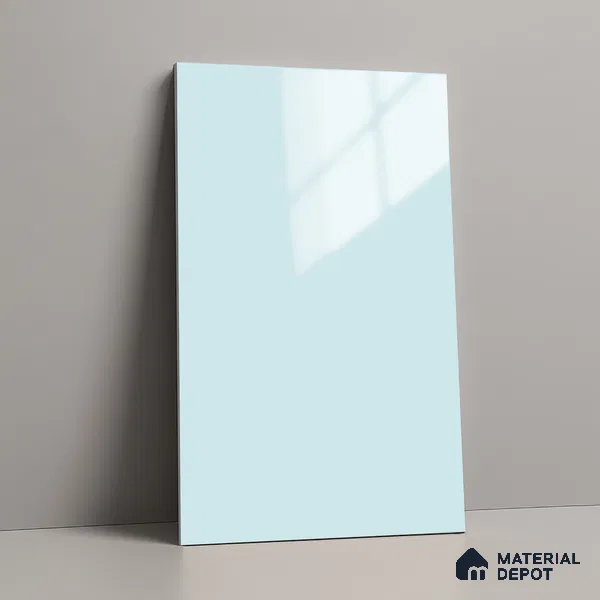 LM 21056 C Pale Aqua Solid Color Glossy Finish 8 ft x 4 ft Decorative Laminate - 1 mm | Suitable for Living Room, Kitchen, Office